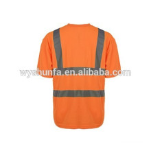 ENISO 20471norm reflektierende T-Shirts, hohe Sichtbarkeit 100% Polyester Mesh-Gewebe maßgeschneiderte Sicherheitswesten